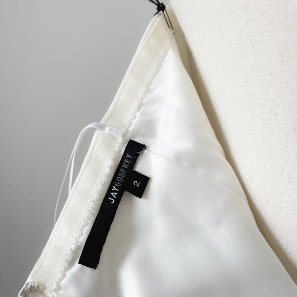 NWT JAY GODFREY Strapless Ruffle Hem Harrington Dress in Ivory - Picture 12 of 13